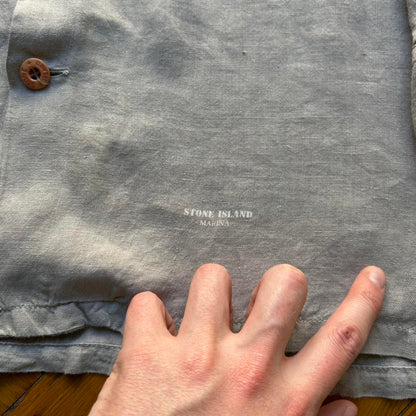 1995 Stone Island Marina Linen Shirt Grey L