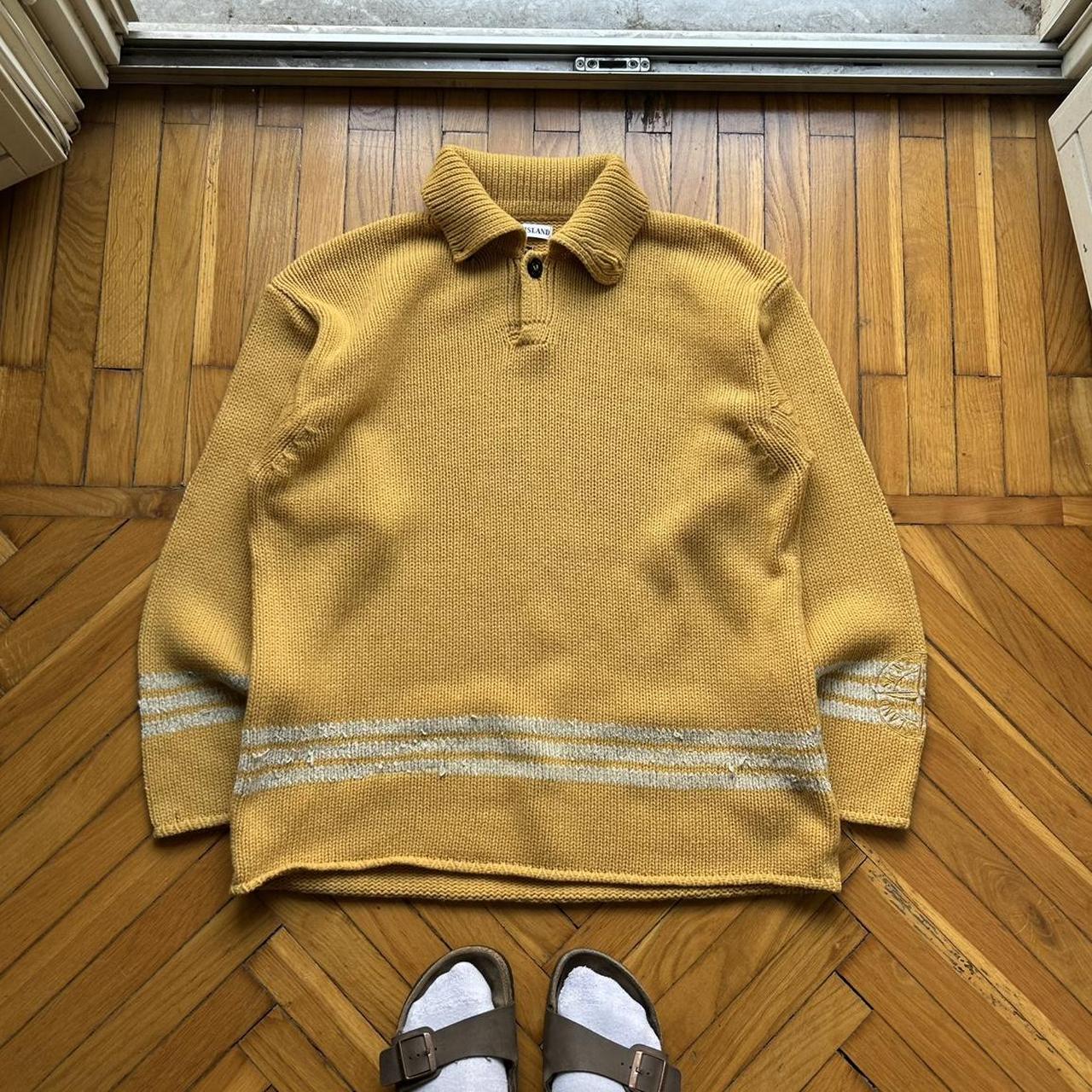 A/W 1997 Stone Island Knitted Jumper Yellow L