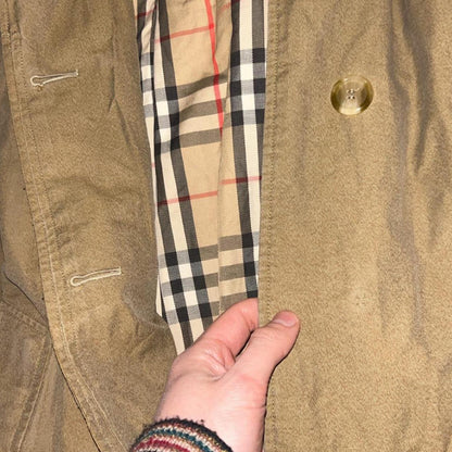 1990s Burberry Trench Coat Tan Women's M