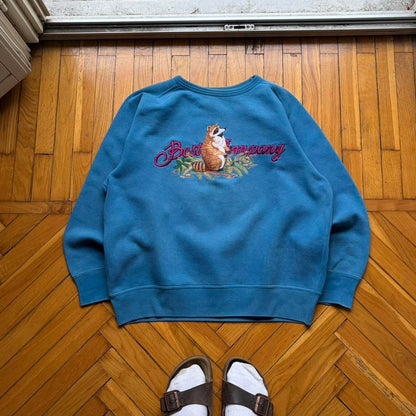 1980s Best Company Embroidered Sweatshirt Blue L