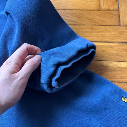 1990s Armani Jeans Stonewashed Hoodie Blue XL