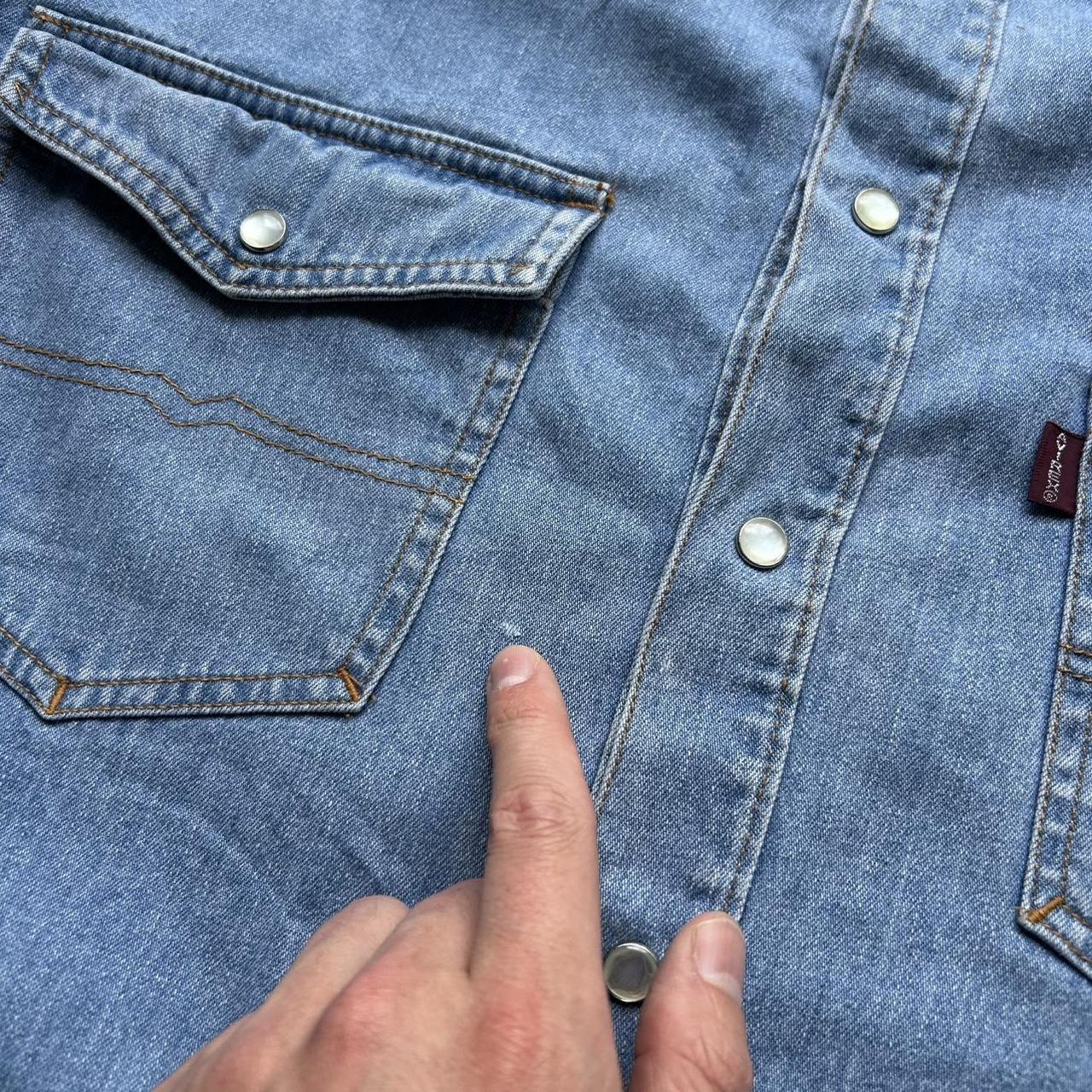 1990s Avirex Denim Shirt Blue XL