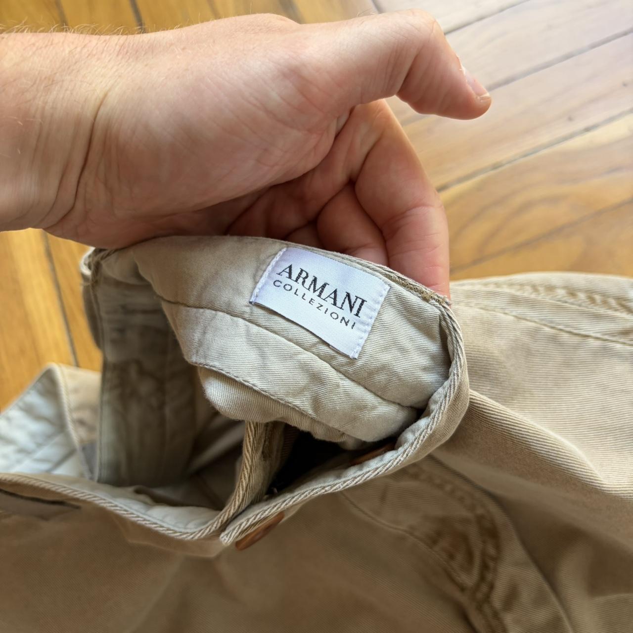 2000s Armani Collezioni Cargo Trousers Beige 34W 30L