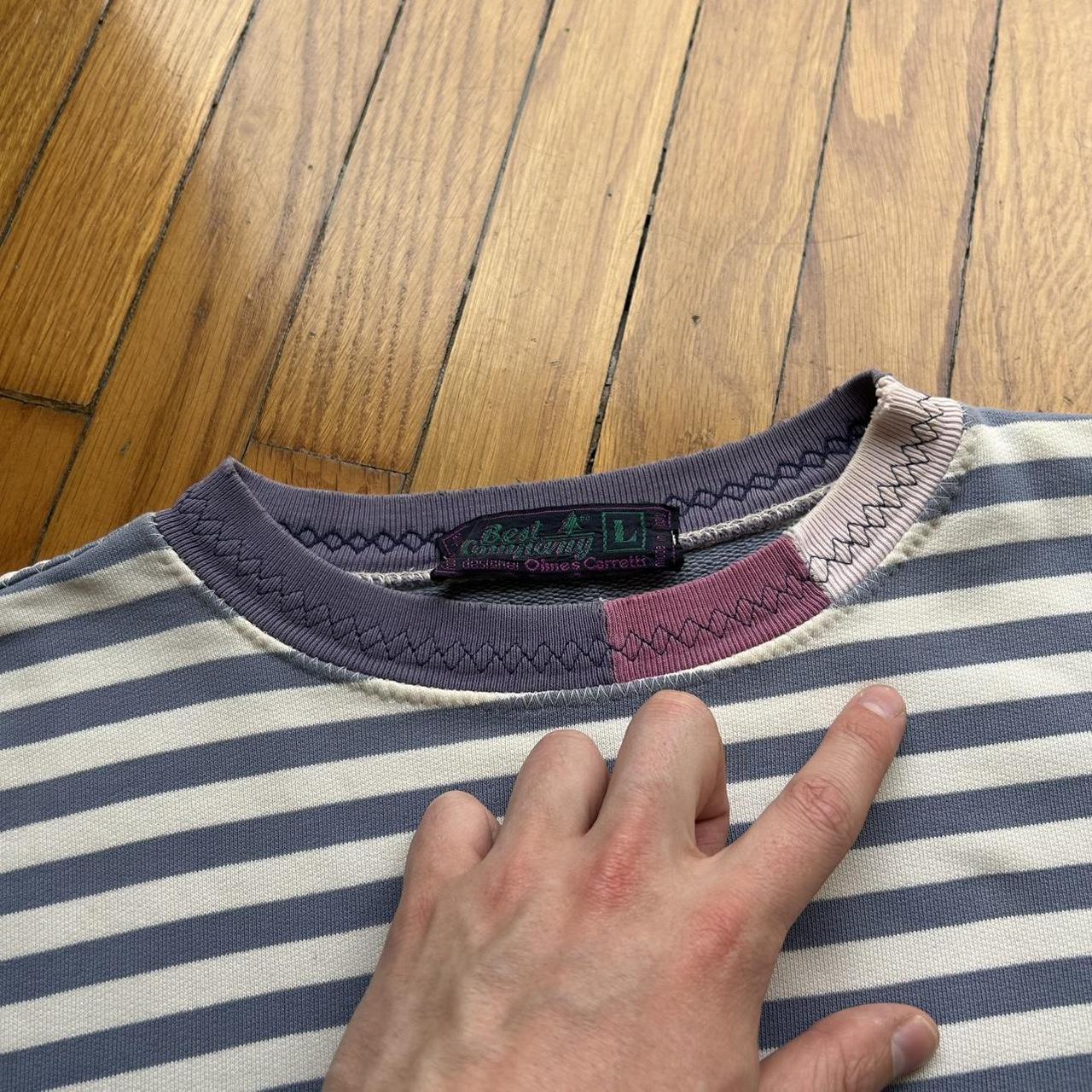 1980s Best Company SS Sweatshirt Striped L