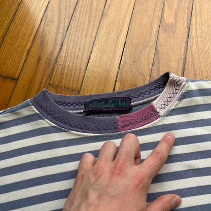 1980s Best Company SS Sweatshirt Striped L
