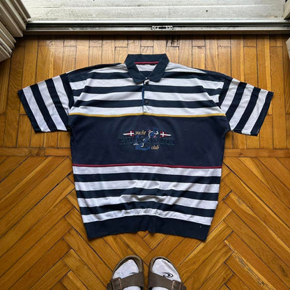 1990s Paul & Shark Striped Polo Shirt M