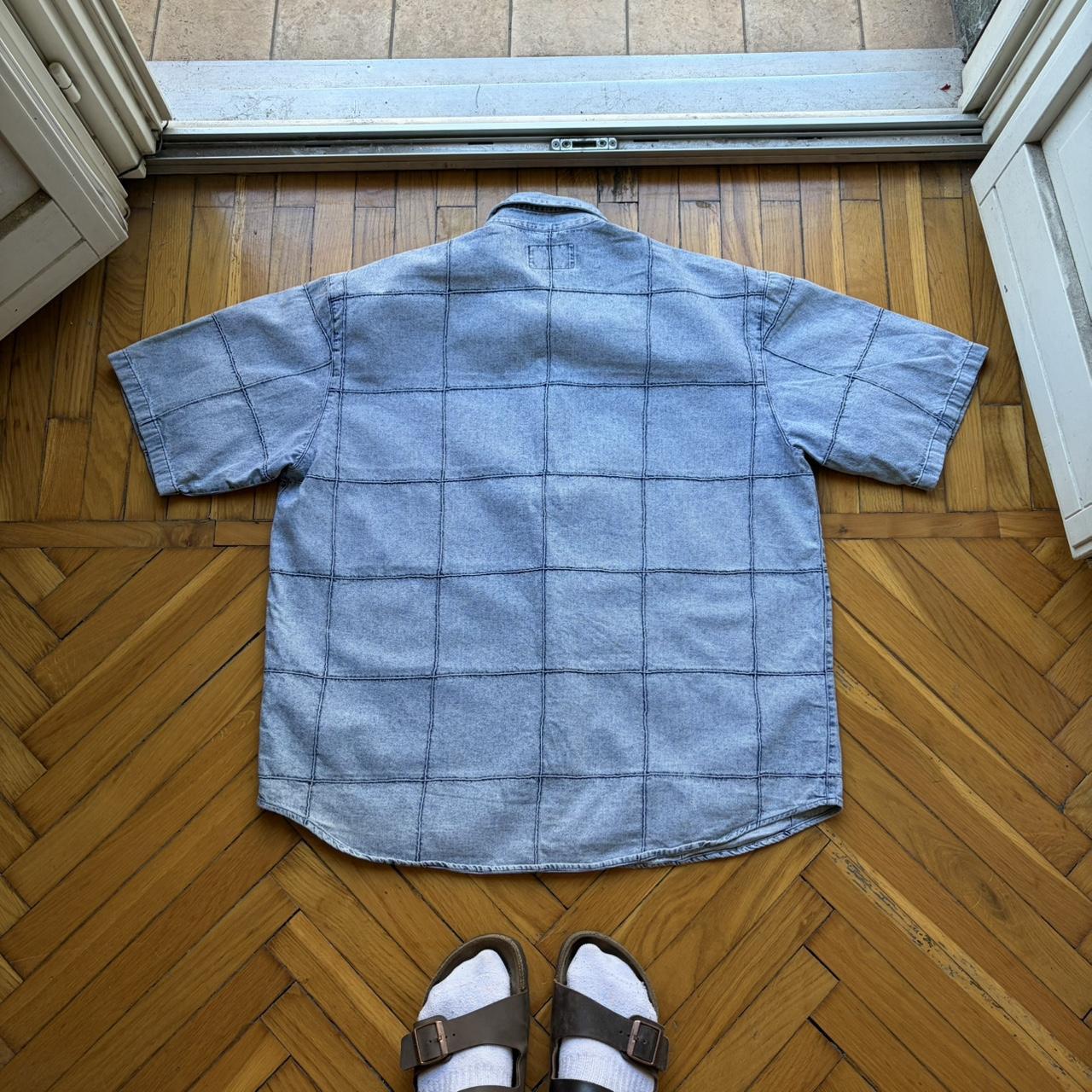 1990s Armani Jeans Denim Shirt Blue XL
