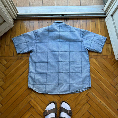 1990s Armani Jeans Denim Shirt Blue XL
