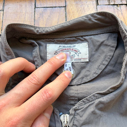 1990s Armani Jeans Bomber Jacket Grey L