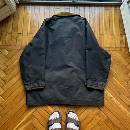1990s Henri Lloyd Waxed Jacket Black XL