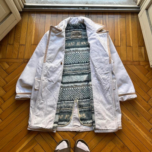 1980s Armani Jeans Double Breasted Coat L