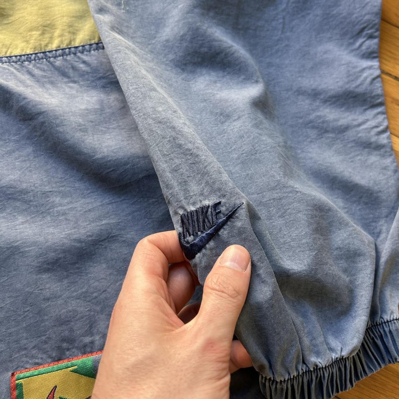 1990s Nike Hooded Jacket Blue Yellow XXL