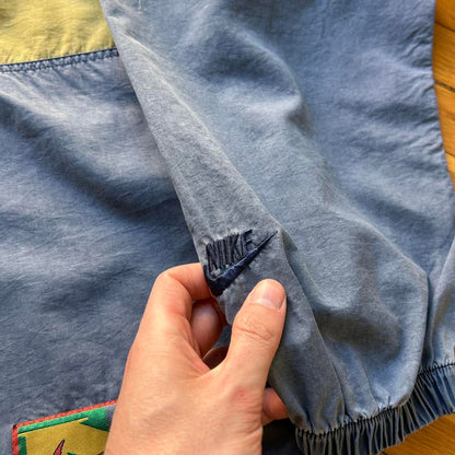 1990s Nike Hooded Jacket Blue Yellow XXL