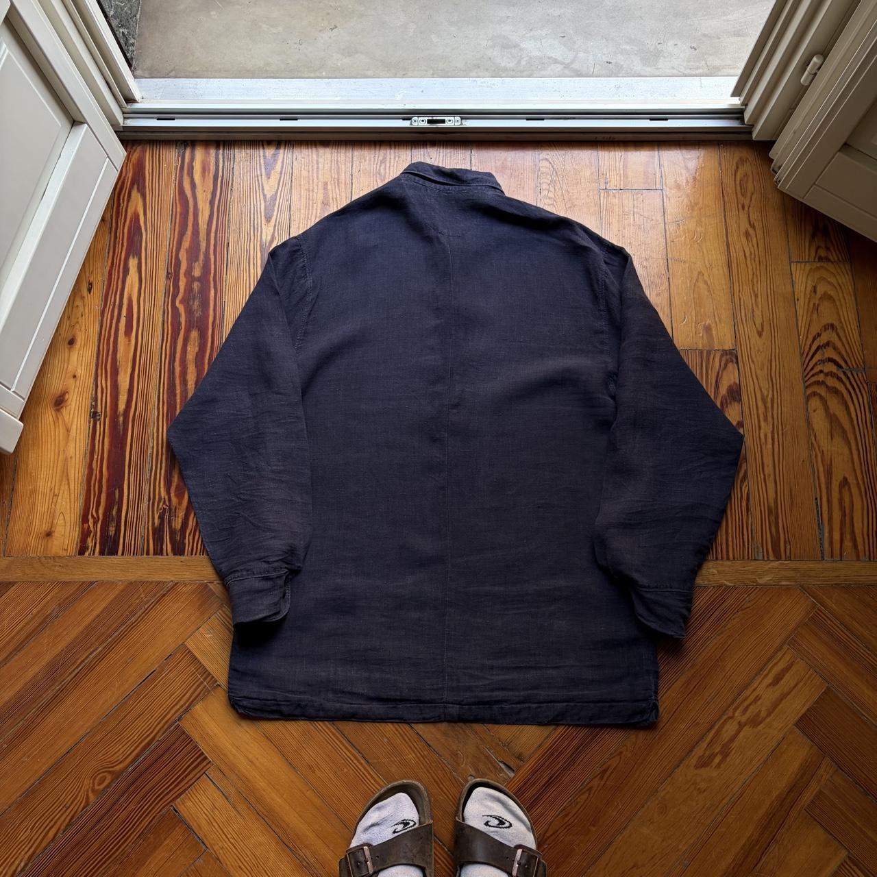 1995 Stone Island Marina Linen Shirt Black L