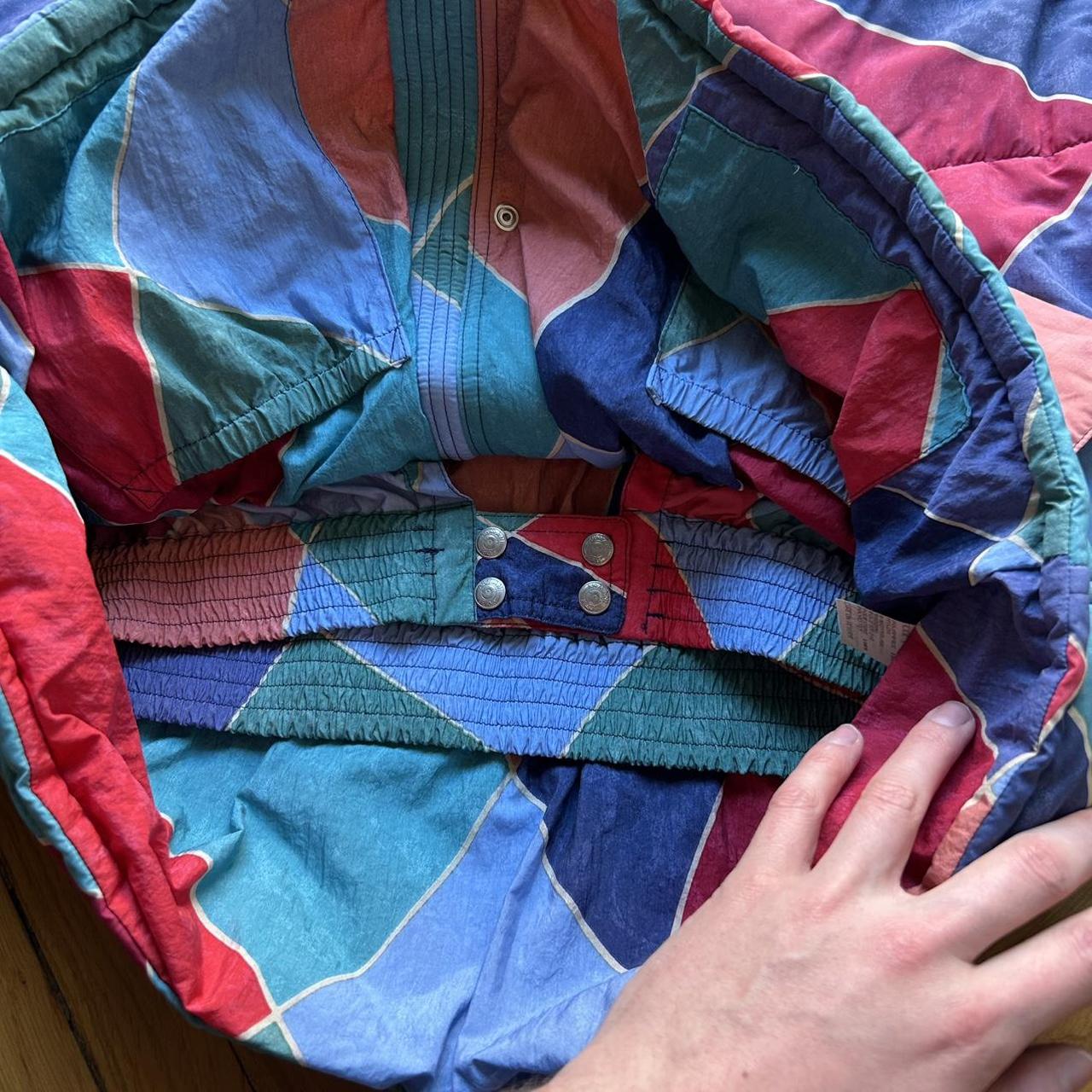 1990s Armani Jeans Multicoloured Puffer Jacket XL