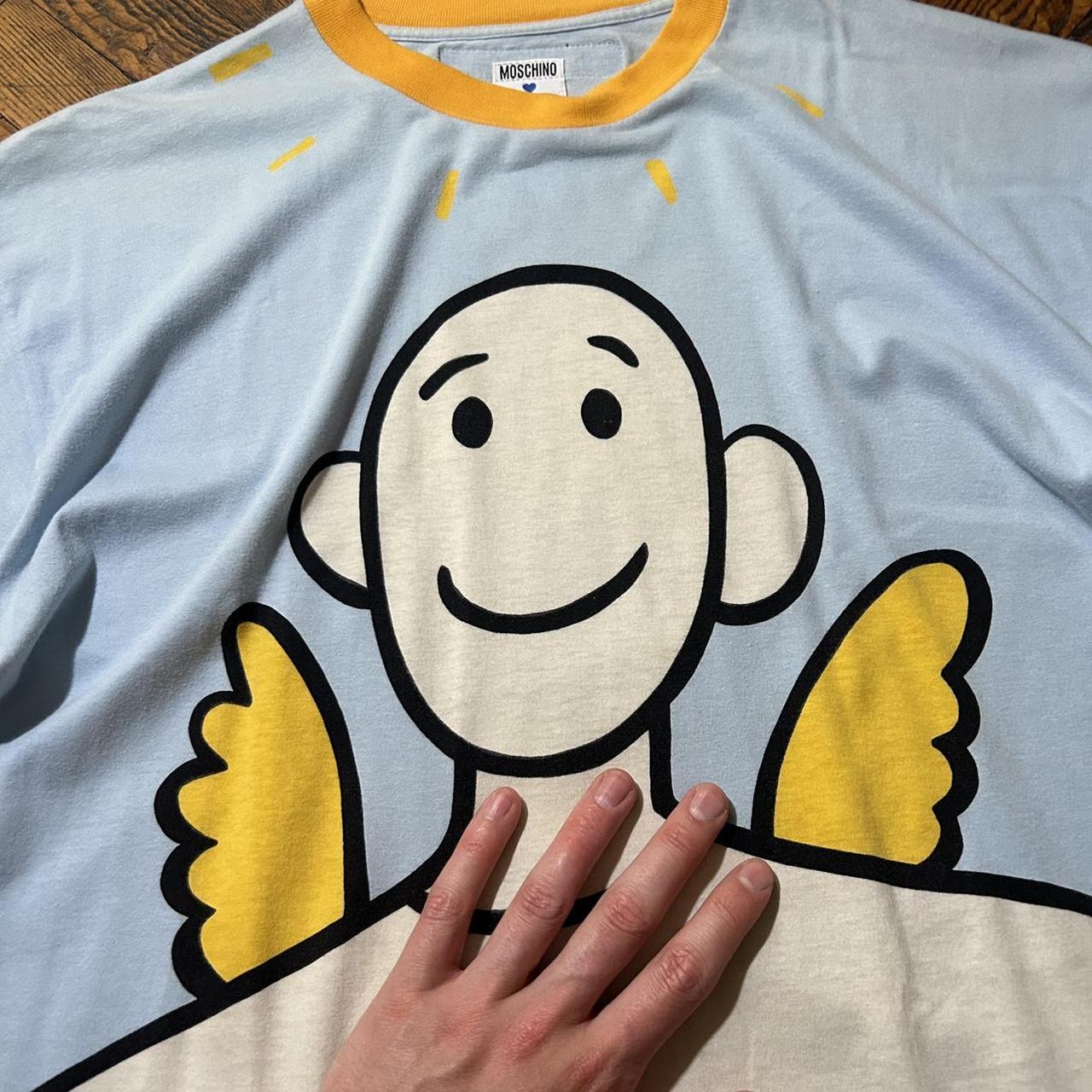 1990s Moschino Angel T Shirt Blue M