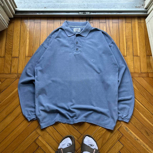 1990s Armani Jeans LS Polo Shirt Blue XL