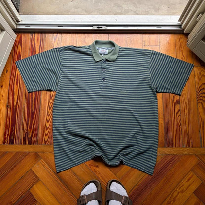 1990s Armani Jeans Striped Polo Shirt XL
