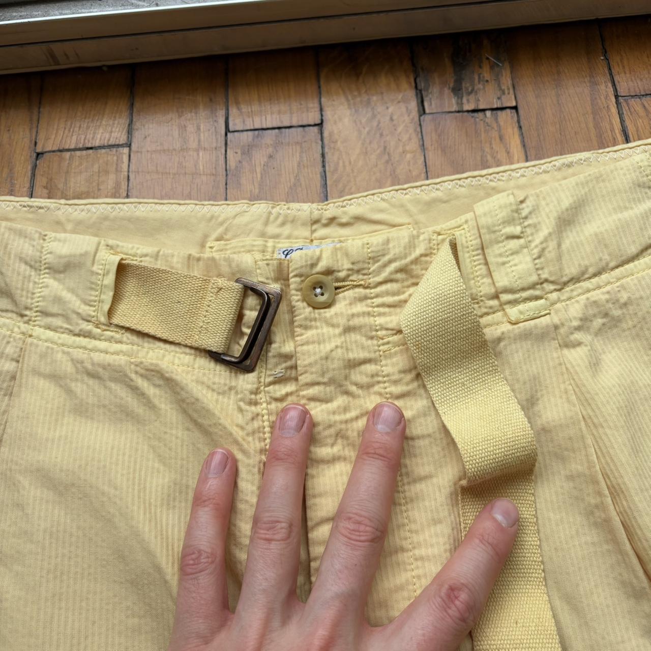 1980s CP Company Belted Shorts Yellow 38W