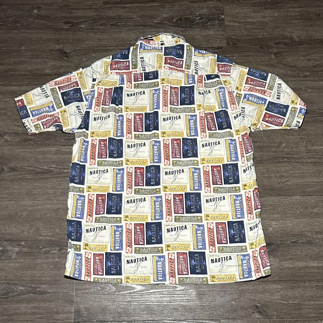 1990s Nautica Print Shirt L