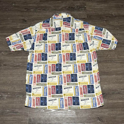 1990s Nautica Print Shirt L