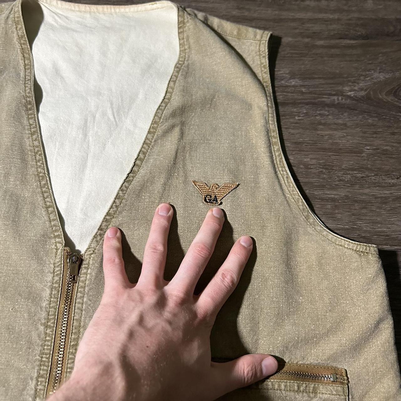 1980s Giorgio Armani Gilet Vest Khaki M