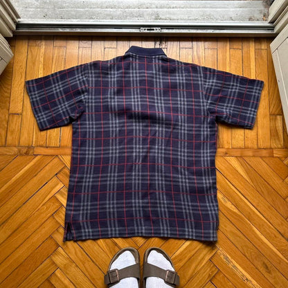 1990s Burberry Nova Check Polo Shirt L