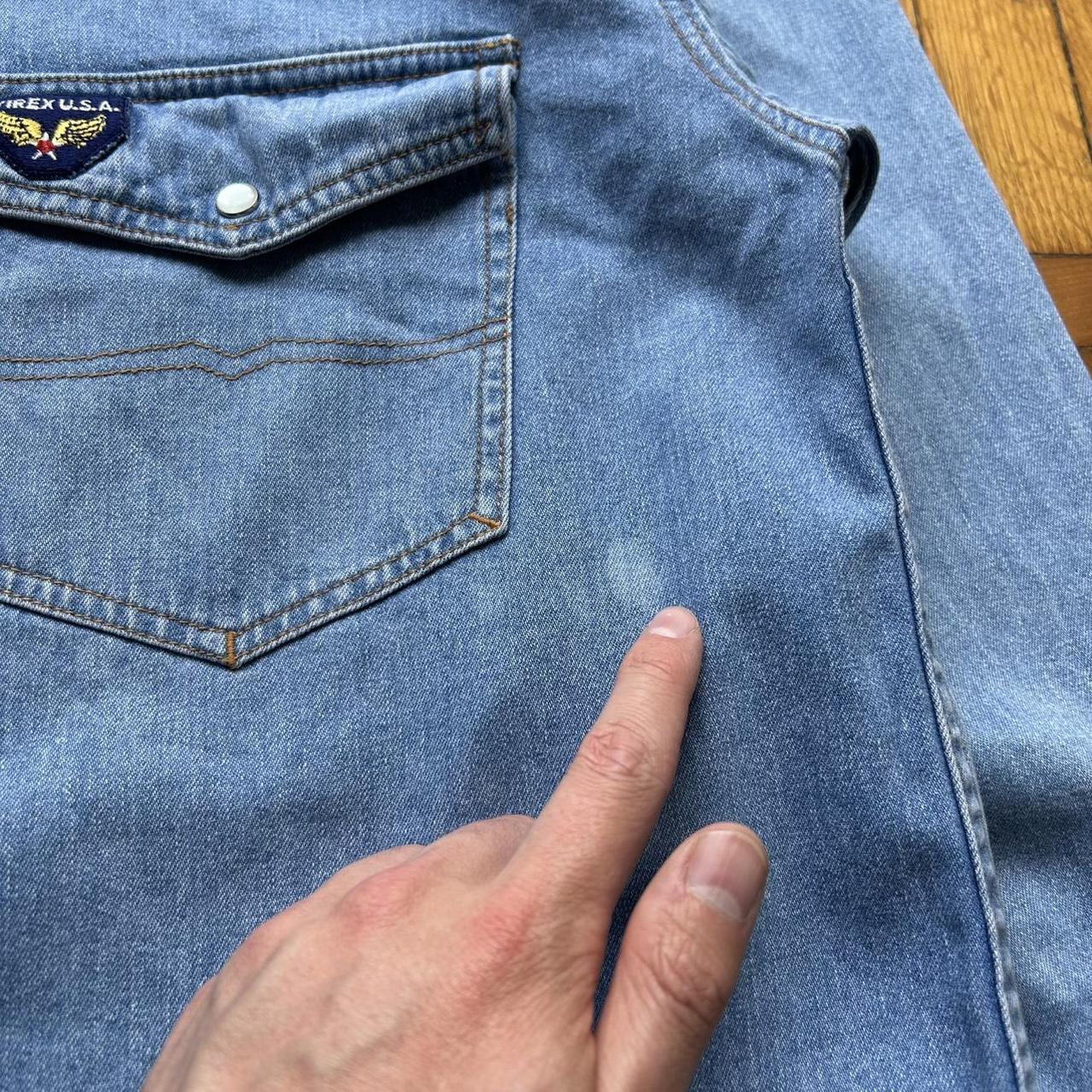 1990s Avirex Denim Shirt Blue XL