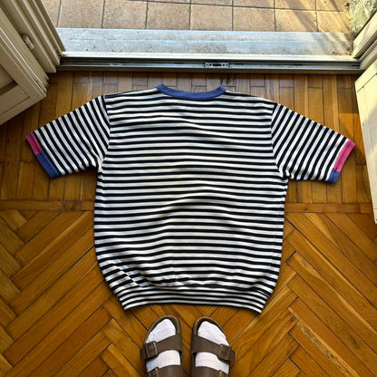 1990s Best Company SS Striped Sweatshirt XL