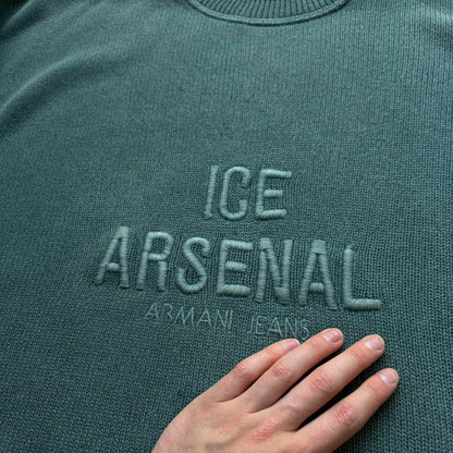 1990s Armani Jeans 'Ice Arsenal' Knitted Jumper XL
