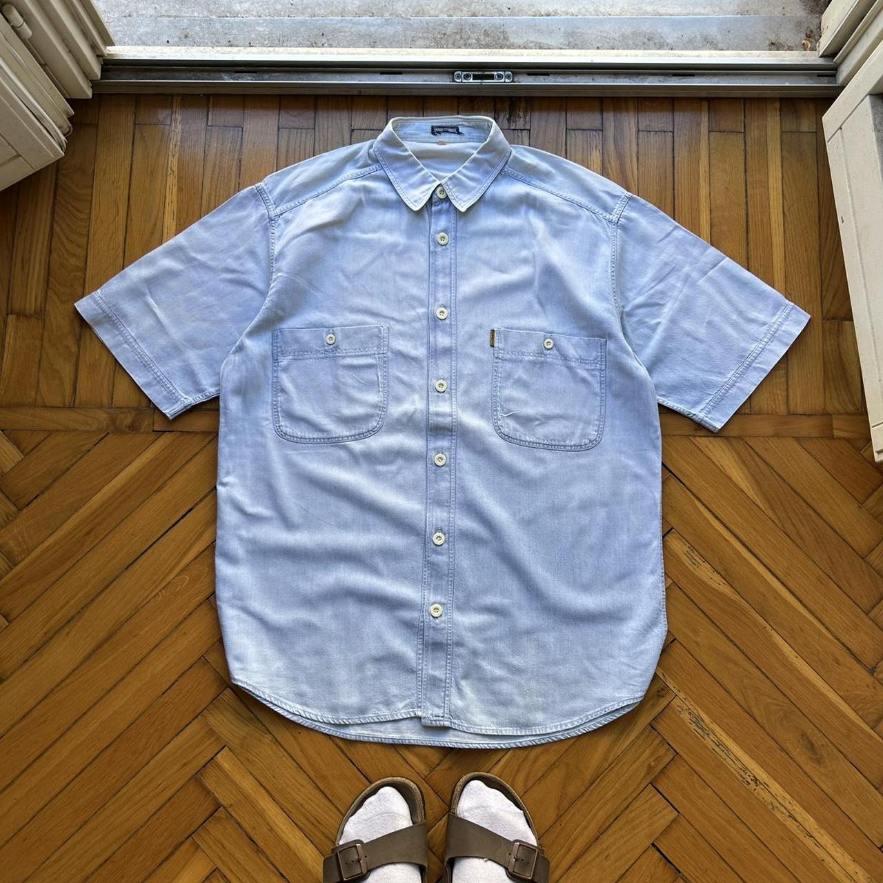 1980s Emporio Armani Denim Shirt Blue XL