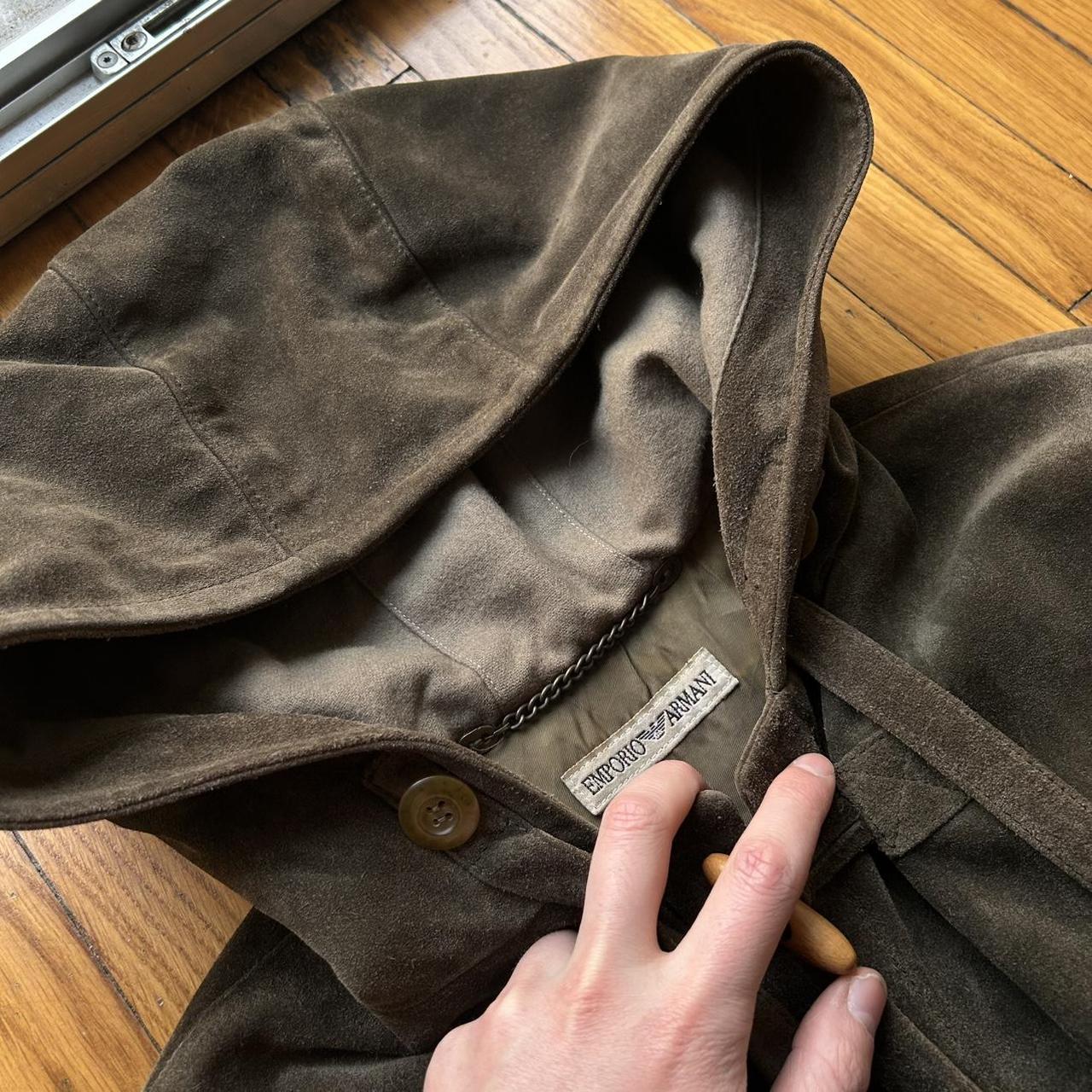 1990s Emporio Armani Suede Duffle Coat M