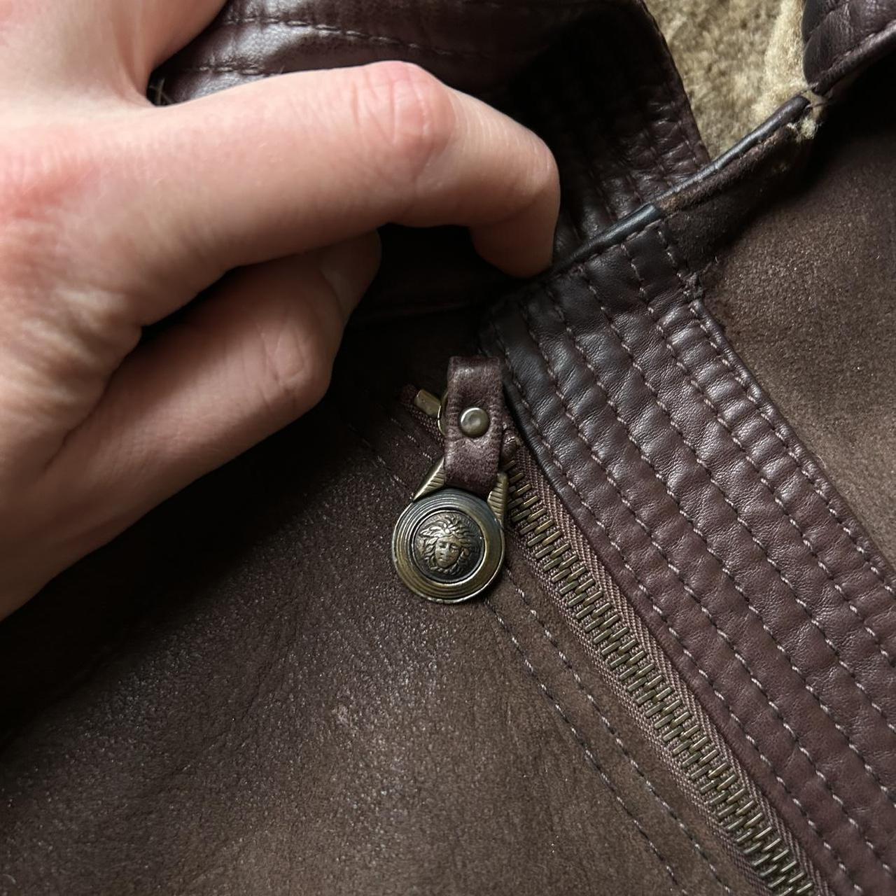 1990s Gianni Versace Suede Shearling Coat L