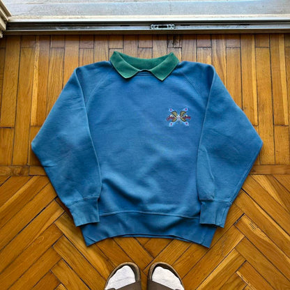 1980s Best Company Sweatshirt Blue XS