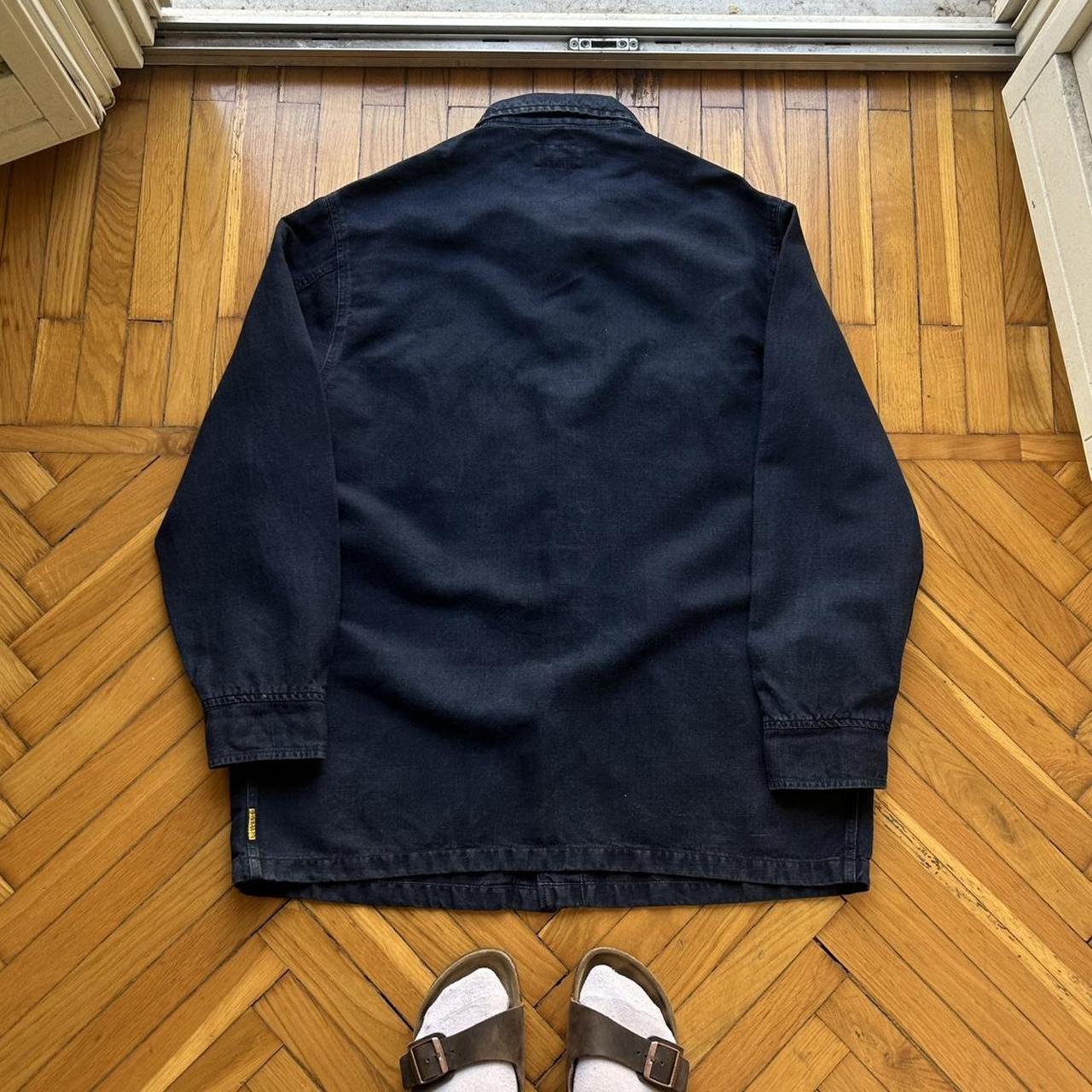 1990s Armani Jeans Cotton & Linen Jacket Navy XL