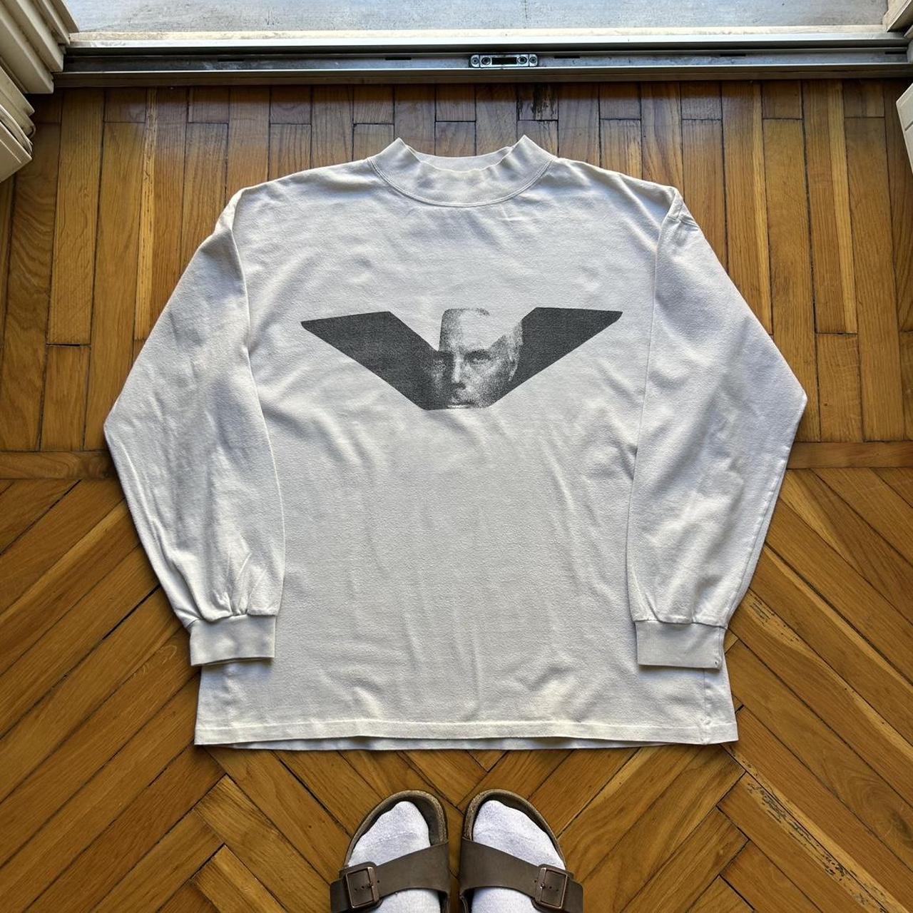 1980s Emporio Armani LS Graphic T Shirt Beige L