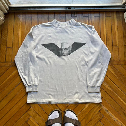 1980s Emporio Armani LS Graphic T Shirt Beige L