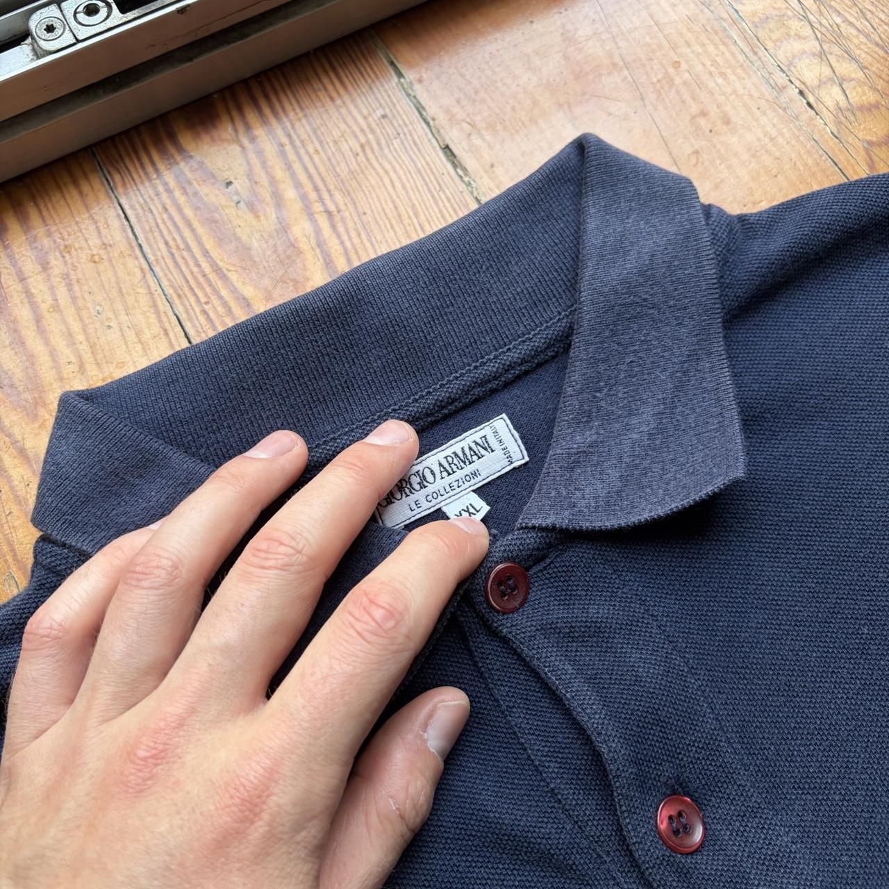 1990s Giorgio Armani Le Collezioni Polo Shirt Navy L