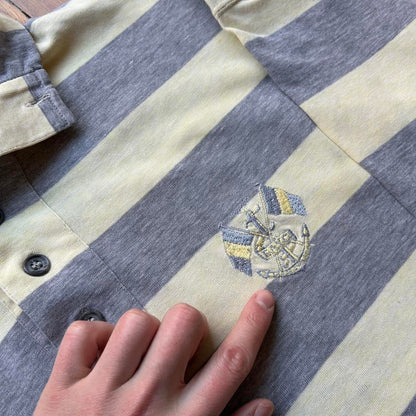 1980s Emporio Armani LS Striped T Shirt M