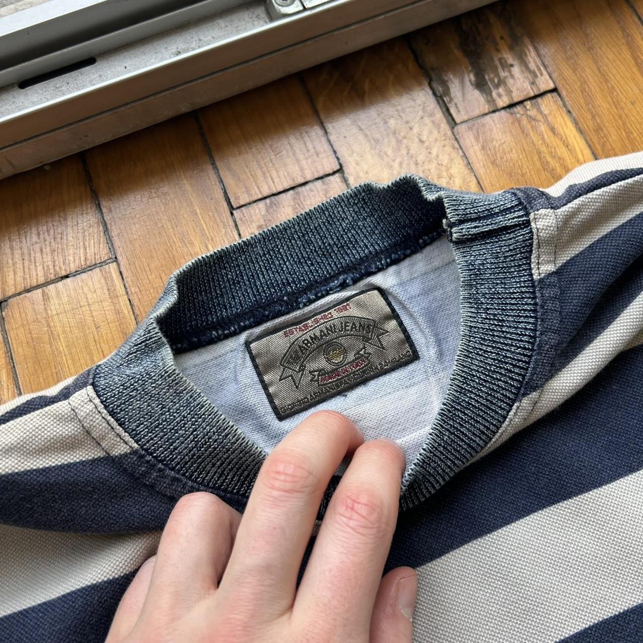 1980s Armani Jeans Striped T Shirt M