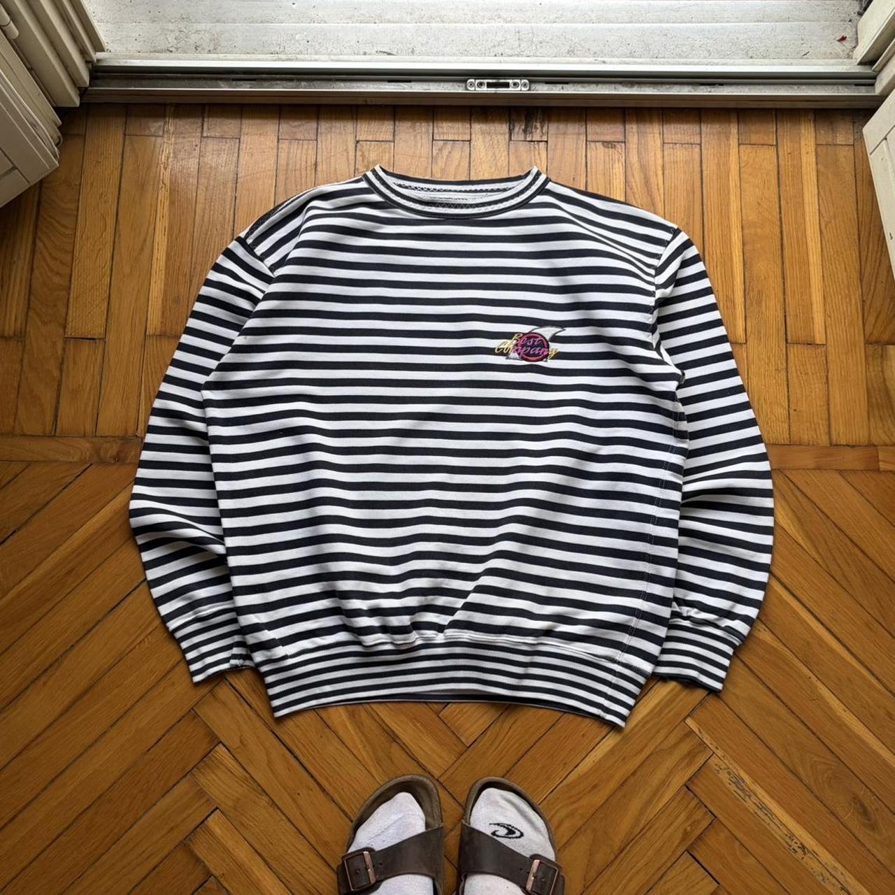 1980s Best Company Striped Sweatshirt L