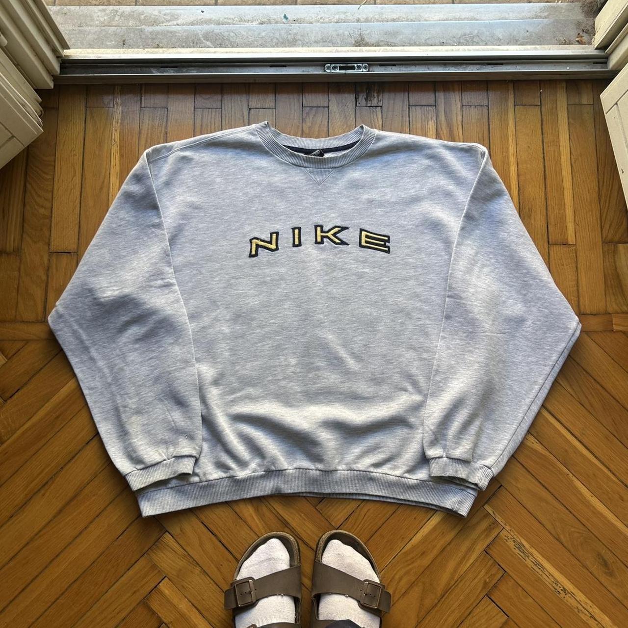 1990s Nike Spellout Sweatshirt Grey L