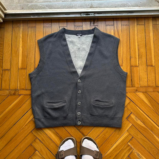 1980s Giorgio Armani Knitted Vest Grey M