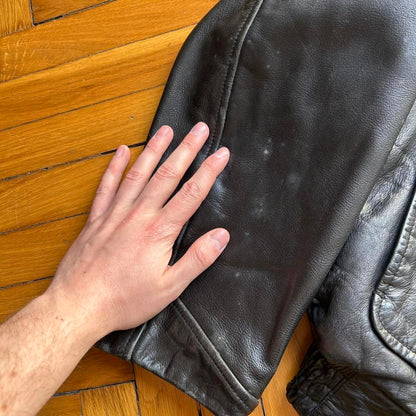 1990s Chevignon Leather Jacket Black S