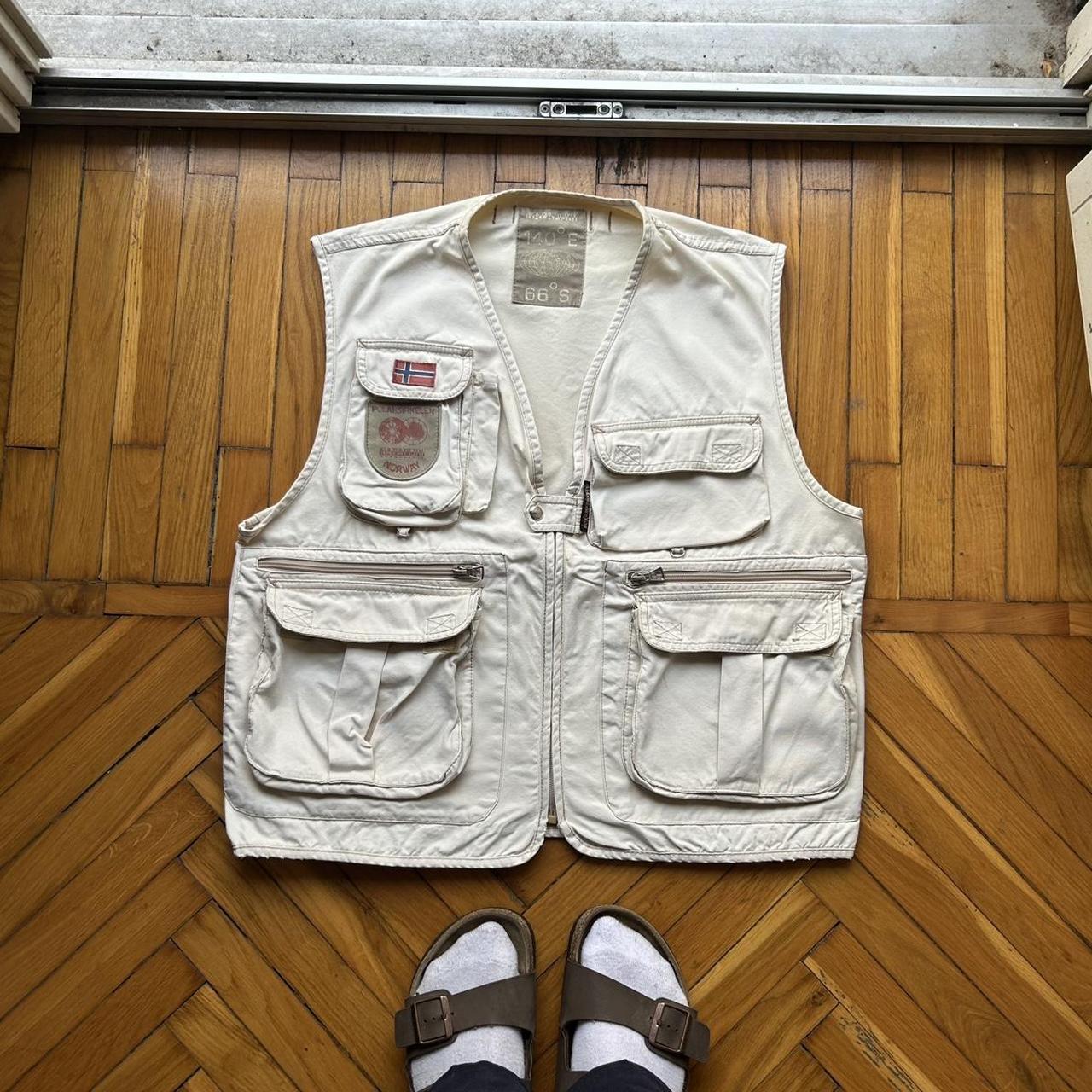 1990s Napapijri Utility Vest Cream L