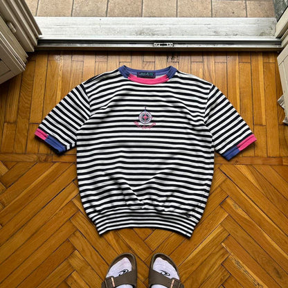 1990s Best Company Striped SS Sweatshirt M
