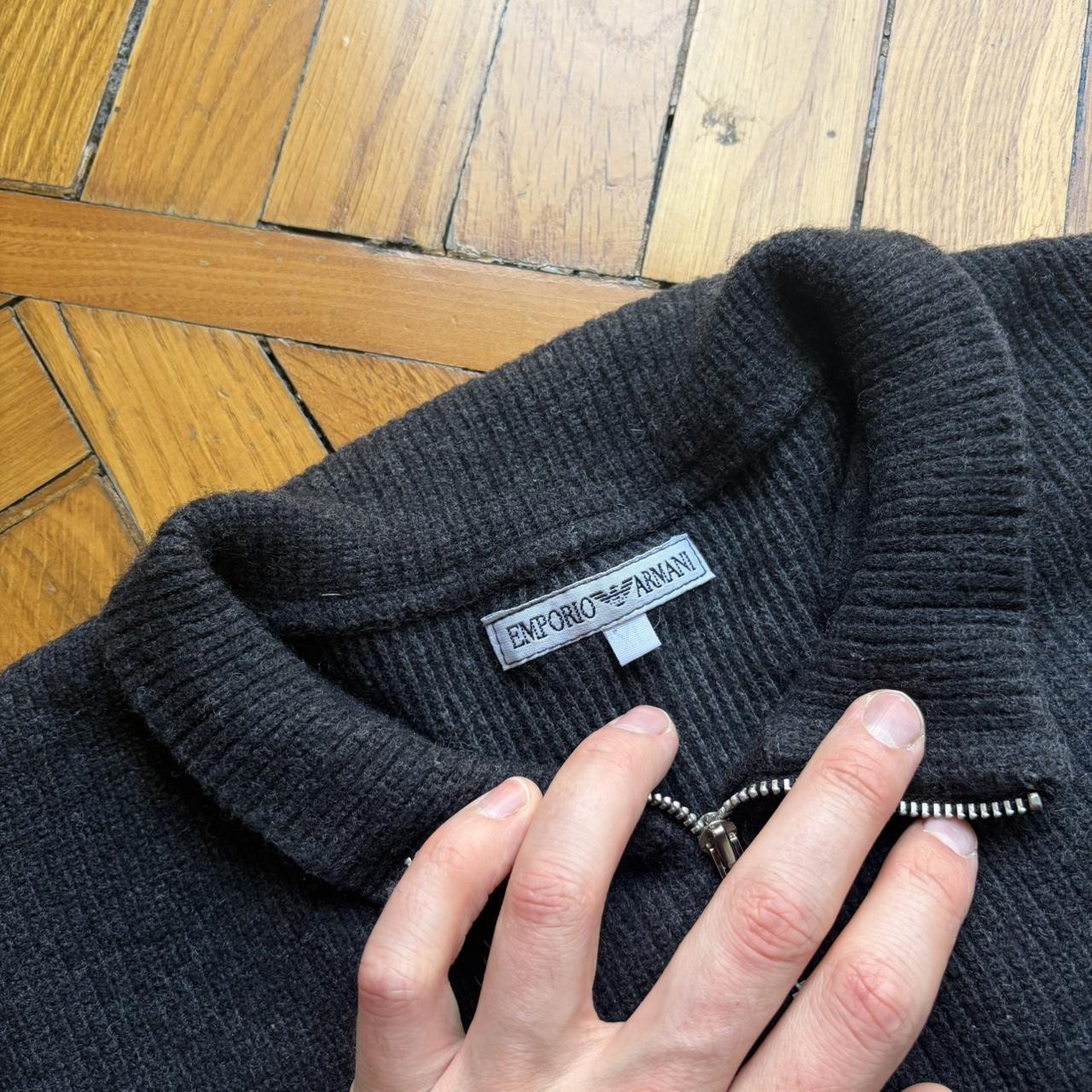1990s Emporio Armani Q Zip Knitted Jumper L