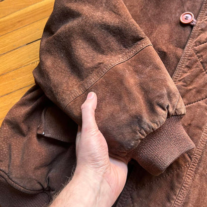 1990s Chevignon Suede Jacket Brown XL