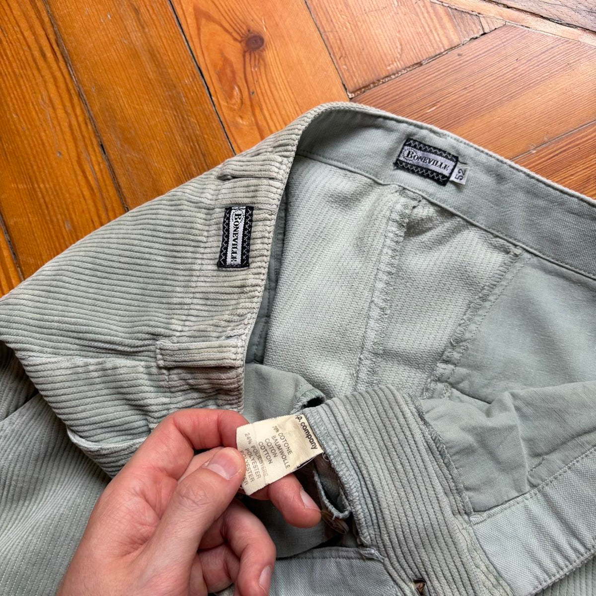 1980s Boneville Corduroy Trousers Grey 34W 30L