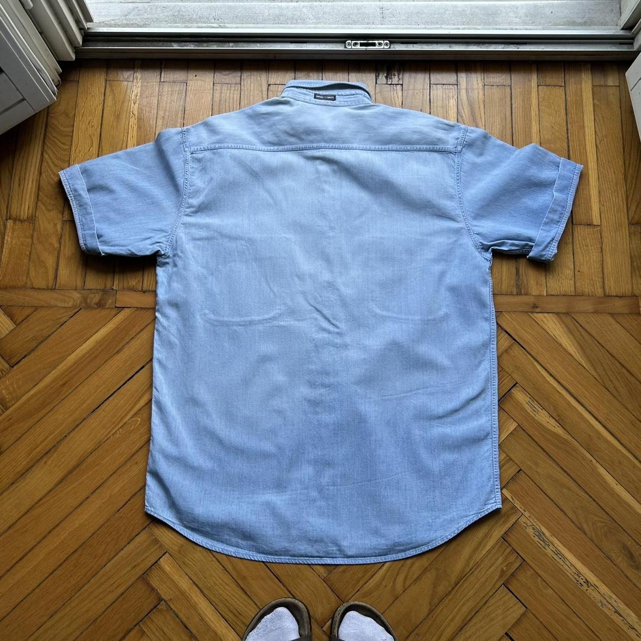 1980s Emporio Armani Denim Shirt Blue L